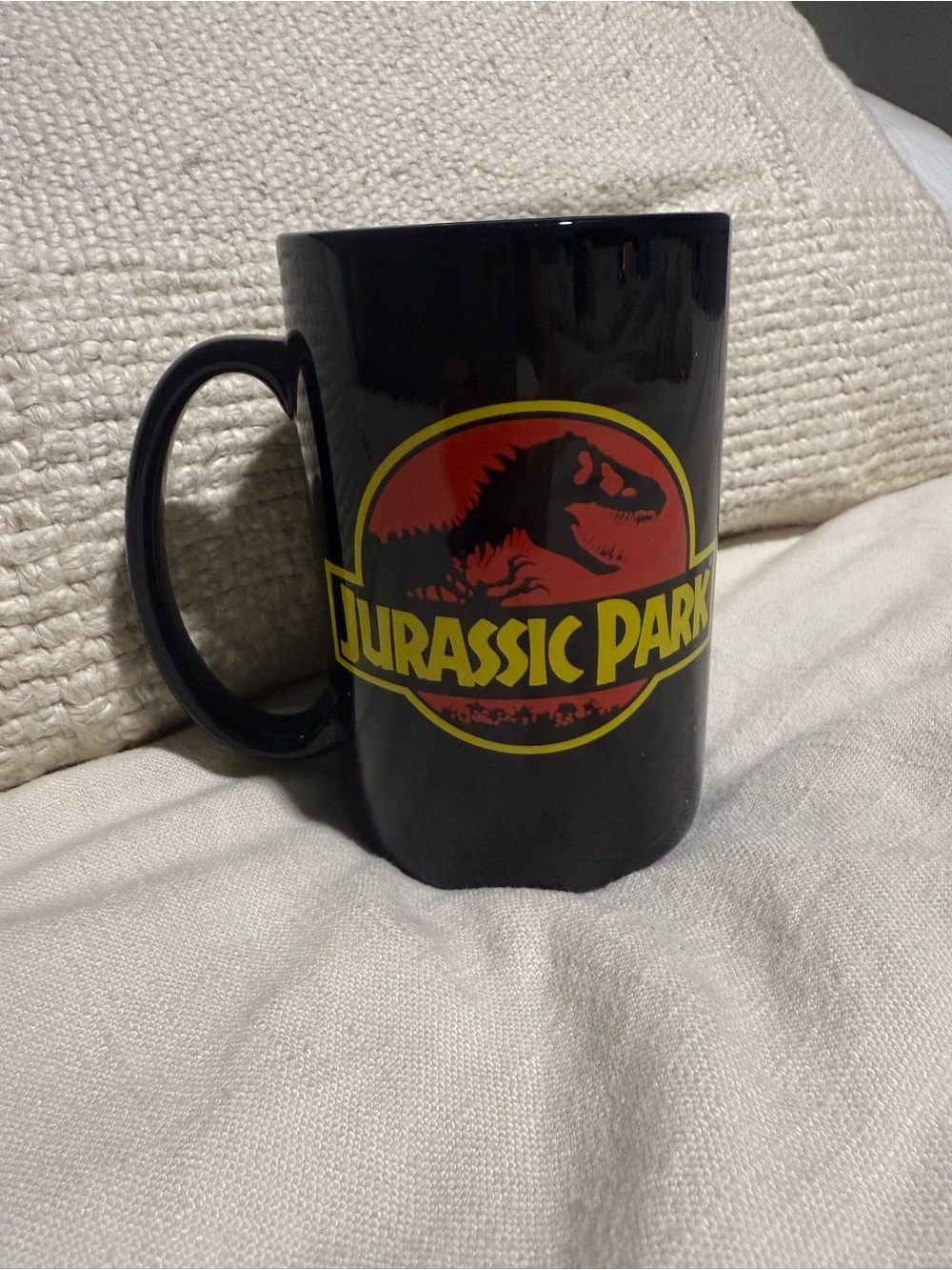 Jurassic Park Universal Studios 2011 Black Logo Ceramic Mug Vintage Style